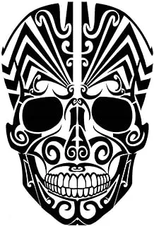 Solo e244 african skull car sticker, 15x15 cm - black and white