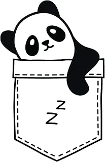 Solo e462 panda car sticker, 15 x 15 cm - black and white