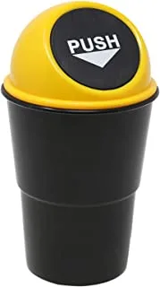 Automix Automotive Garbage Can for Cars , Office and Home , Cup Holder Size ,Black*Yellow