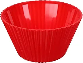 Image P62 Round Plastic Ribbed Bowl - Red