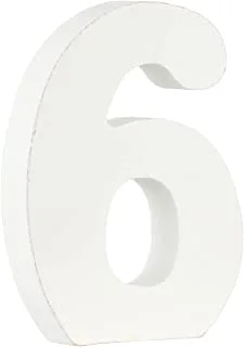 Paintable wooden medium number 6 shape