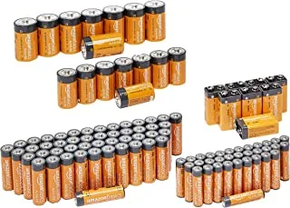 Amazon Basics 108 Count Alkaline Battery Super Value Pack - 48 AA + 36 AAA + 8 C + 8 D + 8 9Volt