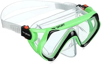 SPURT Snorkeling Mask M166 (Silicon) Green and Black