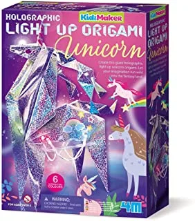 4M 404776 KidzMaker-Unicorn Origami Room Light ، ألوان مختلطة