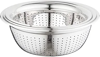 Qasem Stainless Steel Round Strainer Set, 3 Pieces, 28 x 30 x 32 cm