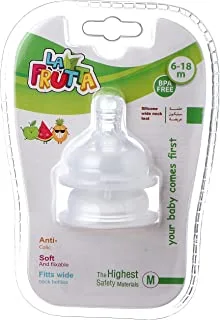 La Frutta 22113 Silicone Bottle Nipple, Large, Set Of 2 - Clear