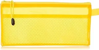 Fabric pencil case with zipper, 12x23 cm - yellow