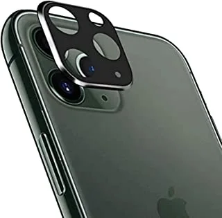 Baseus لهاتف iPhone 11 Pro Max / 11 Pro واقي عدسة الكاميرا ، إطار معدني منحوت وزجاج مقوى عالي الجودة - أسود