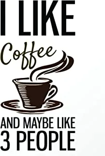 ملصق سيارة I Like Coffee من سولو E237 ، 15 × 15 سم - اسود وابيض