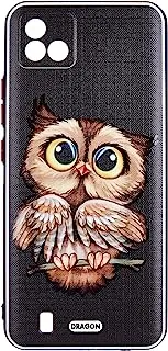 Dragon 3d hard slim creative case owl shape for realme c20 multicolor