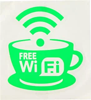 WIFI mug Shaped Sticker for Car - Green