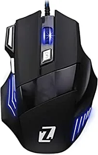 Zero ZR-1800 7d LED Optical Usb Wired Gaming Mouse 3200 Dpi لأجهزة الكمبيوتر المحمول والكمبيوتر الشخصي - أسود