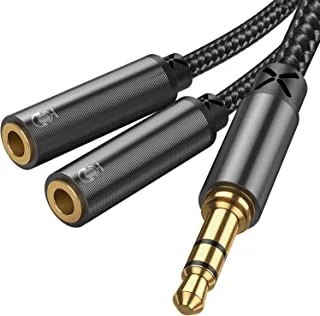 Joyroom SY-A04 Headphone male to 2-female Y-splitter audio cable 0.2m-black