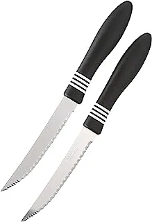 TRAMONTINA Stainless Steel Knife Set with Plastic Handle 2 Pieces - Black and Silver