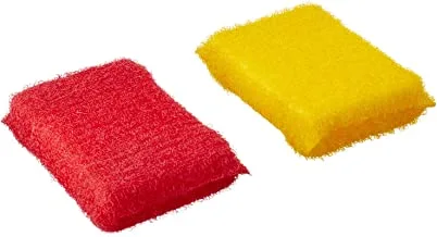 KLAKET Cleaning Sponges Set for Bathroom Surfaces 2 Pieces - Red and Yellow