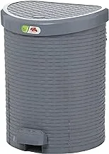 El Helal And Silver Star | Large Ratan Trash Bin Gray