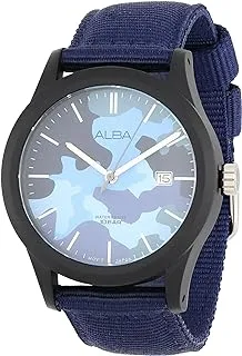 Alba Watch for Men, Automatic Movement, Analog Display, Blue Nylon Strap-AS9K35X1