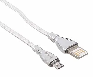 Ivon kx2134 micro usb cable for fast charging and data transfer, 1 m - silver