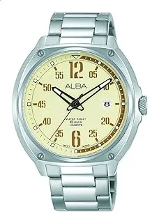 Alba Active Stainless Steel Band Analog Watch for Men - Silver