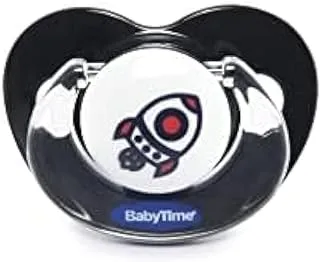 Baby Time Baby Accessories BT153 Silicone Ort Soother Candy With a cover N 2 Black space ship 1.0 Piece