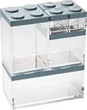 Omada Set of 7 Brickstore Food Containers of Different Dimensions - Blue