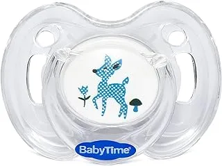 Baby Time Pacifier, Size 2 - White and Blue