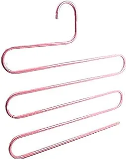 Multifunction s-type magic stainless steel trousers hanger rack pants closet belt holder rack 5 layers non-slip towel rack