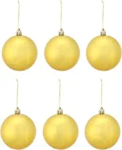 Refela Christmas Decorative Balls Set, 8 cm, 6 Pieces - Light Gold