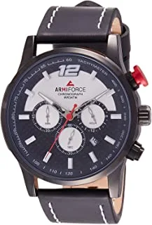 Naviforce Watch for Men, Automatic Movement, Analog Display, Black Leather Strap-7503456001508