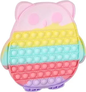 Pop it bubble sensory fidget toy, autism special needs stress reliever anxiety relief toys, extrusion bubble fidget sensory toy (owl)-multi size