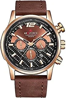 Naviforce Watch Unisex , Automatic Movement, Analog Display, Brown Leather Strap-7503456001510