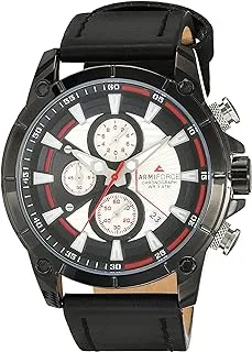 Naviforce Watch for Men, Automatic Movement, Analog Display, Black Leather Strap-BGD-560-1DR (B208)