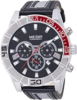 Megir ml2066gbk-1 analog leather watch for men