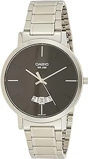 Casio watch for men mtp-b100d-1evdf analog stainless steel band silver & black