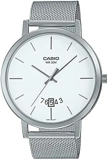 Casio watch for men mtp-b100m-7evdf analog stainless steel band silver