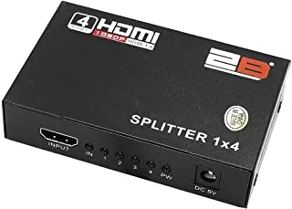 2B HDMI Splitter 1 to 4 الكشف التلقائي مع محول الطاقة