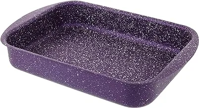 El Amal Elite Granite Rectangular Oven Tray, 30 Centimeters - Purple