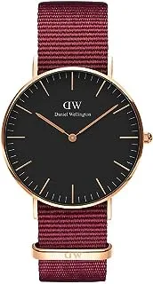 Daniel Wellington Classic Watch Unisex , Quartz Movement, Analog Display, Red Nylon Strap-DW00600273