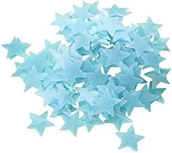 200pcs Plastic 3D Stars Glow in the Dark Stickers Night Luminous Wall Decal Sticker For Kids Bedroom Living Room Children's Room Ceiling Nursery Room Blue