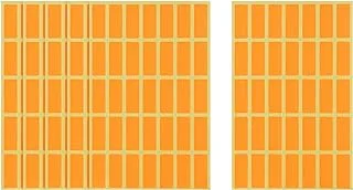 Apple rectangle stickers, 6 sheets, 30x12 mm - orange