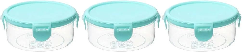 Winner Plast Plastic Food Container Set, 3 Pieces - Turquoise cover