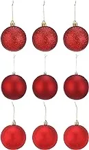 Refela Christmas Decorative Ball Set, 9 Pieces - Red