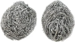 Rustomart stainless steel scourer set, 2 pieces - silver