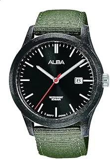 Alba Watch for Men, Automatic Movement, Analog Display, Green Nylon Strap-AS9K23X1