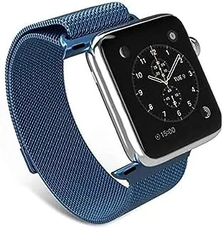 سوار مغناطيسي من الفولاذ المقاوم للصدأ من ميلانيز لساعة Apple iWatch 42mm / 44mm - اللون الأزرق