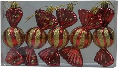 Refela christmas decorative bonbon set, 6 pieces - red and gold