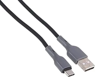 كابل شحن وبيانات USB من النوع C لهاتف سامسونج من ايفون kx2093 - رمادي واسود