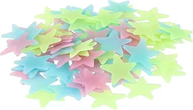 Generic 100pcs 3D Star Glow In The Dark Luminous Ceiling Wall Stickers Multi Color