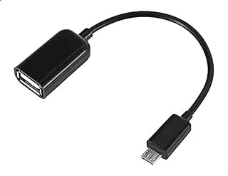 Keendex kx2292 micro male usb to female usb 2.0 converter otg cable, 10 cm - black