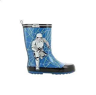 Leomil Star Wars Print Slip on Rain Boots For Boys - Blue and Black